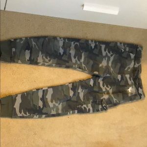 Green camouflage joggers